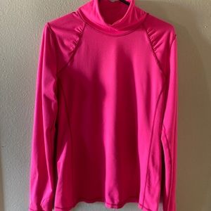 Athleta pink turtleneck pullover size M.